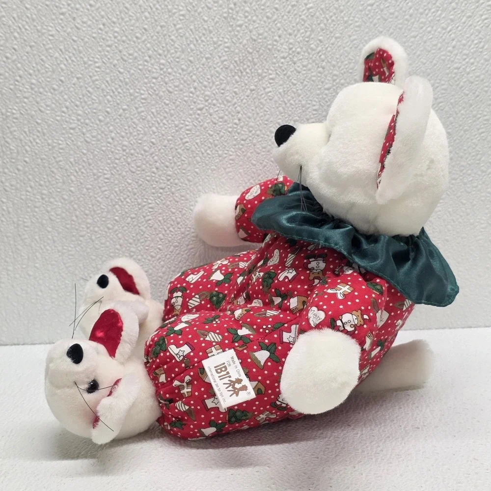 Vintage International Bon Ton Toys Christmas Mouse Slippers Plush IBT